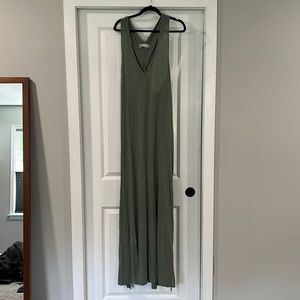 Free People FB Beach Twist Back Split Hem Sage Green Dress Large